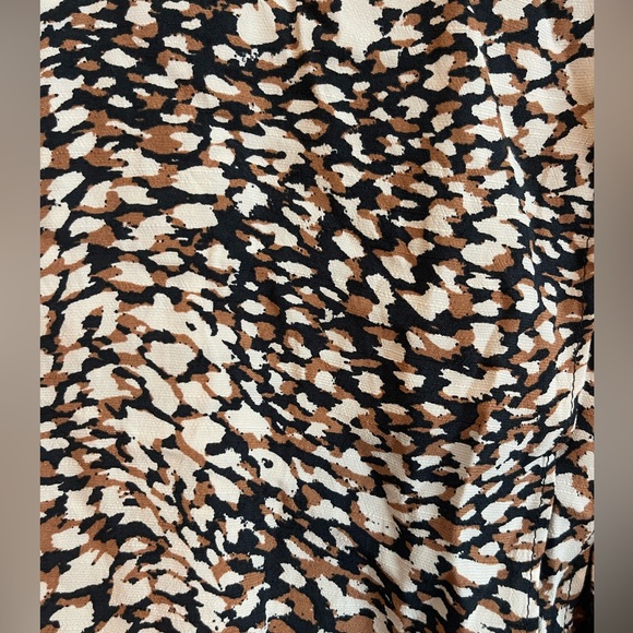 Free People Leopard Abstract Ruffle Wrap Dress NWOT Sz-Small - Picture 5 of 6